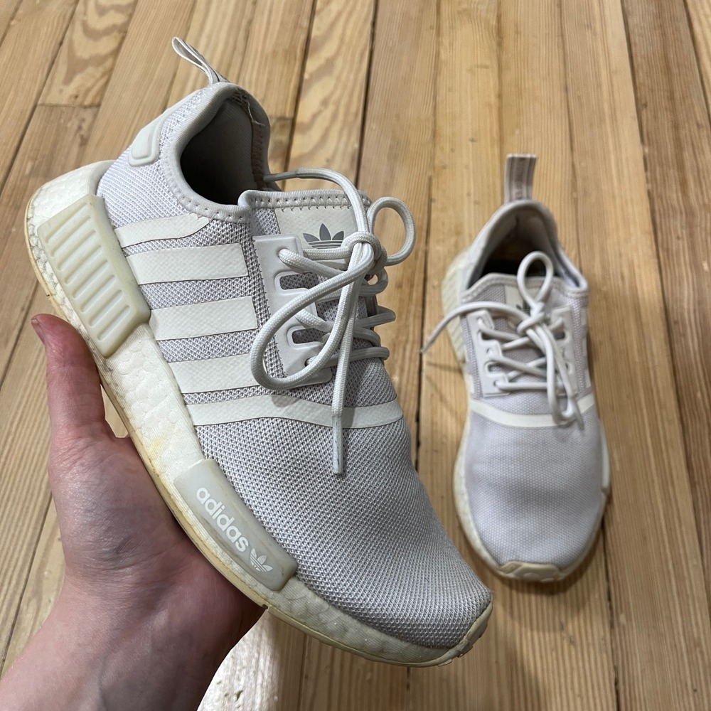 Adidas NMD R1 Sneakers Womens Size 6 Grey White Boost Running Shoes GX8313